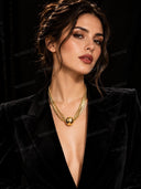 Layered Gold Pendant Chain Necklace
