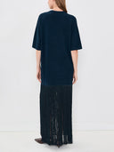 Casual Fringe Short Sleeve Maxi Dress