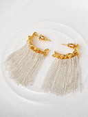 Rhinestone Tassel Drop Earrings