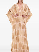 Exquisite Geometric Print Loose Batwing Kaftan Dress