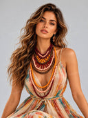 Boho Layered Beaded Statement Necklace