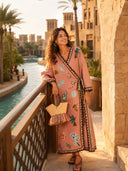 Bohemian Tribal Print Wrap Maxi Dress