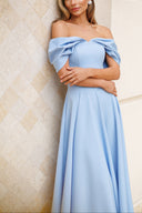 Elegant Off-the-shoulder Draped Maxi Dress
