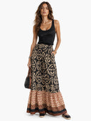 Print Stitching Swing Skirt
