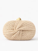 Rainbow Multicolor Braided Oval Hard-Shell Evening Handbag