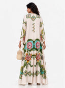 Exquisite Sunshine Floral Print Flowing Maxi Dress