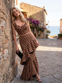 Brown Polka Dot Two-Piece Set
