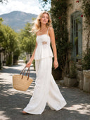 Elegant Crochet Lace Vacation Two-Piece Set