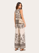 Bohemian Vintage Print Sleeveless Two-Piece Set