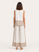 Minimalist Linen Contrast-Trim Two-Piece Set