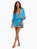Bohemian Beach Print Kimono Romper