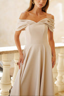 Elegant Off-the-shoulder Draped Maxi Dress