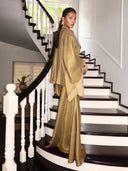 Elegant Satin Batwing Top & Mermaid Maxi Skirt Two-Piece Set