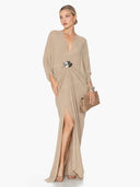 Casual Batwing Sleeve Draped Maxi Dress