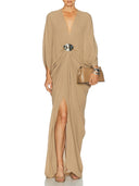 Casual Batwing Sleeve Draped Maxi Dress