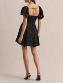 Lace Puff Sleeve Mini Dress