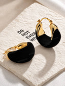 Velvet Sculptural Gold Hoop Earrings