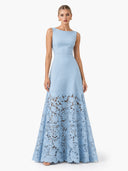 Elegant Lace Boat Neck Sleeveless Maxi Dress