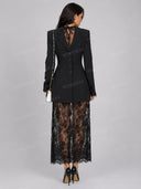 Tailored Blazer & Lace Maxi Dress Set