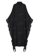 Unique Sheer Ruffle Cape Maxi Dress