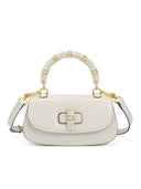 Niche Bamboo Handle Flap Shoulder Bag