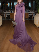 Elegant Sheer Chiffon Maxi Dress