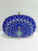 Retro Peacock Rhinestone Party Clutch Bag