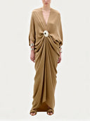Casual Batwing Sleeve Draped Maxi Dress