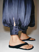 Relaxed Deep V-Neck Pleated Wide Leg Jumpsuit