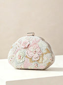 Floral Embroidered Pearl Bag