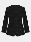 Minimalist Deep-V Tailored Blazer Romper