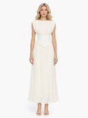 Elegant Sleeveless Ruched Chiffon Maxi Dress