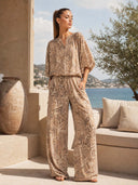 Baroque Floral Print Two-Piece Set