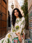 Exquisite Sunshine Floral Print Flowing Maxi Dress