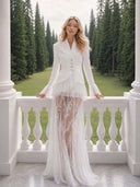 Elegant White Lace Two-Piece Set
