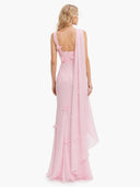 Flower Design Shawl Maxi Dress