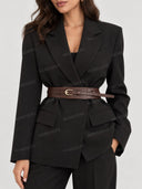 Slim Double Strap Buckle Waist Belt