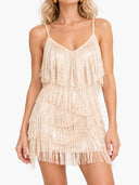 Elegant Sequin Fringe Cami Mini Dress