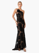 Rose Flower Three-Dimensional Burnt Flower Maxi Dress