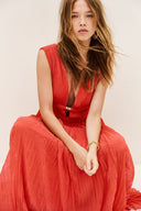 Deep V-Neck Maxi Dress