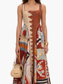 Unique Artistic Abstract Print Midi Dress