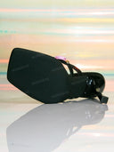 Colorful Gemstone Beaded Square-Toe Stiletto Heeled Sandals