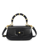 Niche Bamboo Handle Flap Shoulder Bag