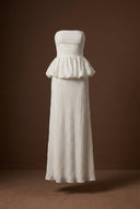 Elegant Strapless Ruched Skirt Two-Piece Set