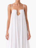 Fashion Flowy Chiffon Plunging Chest Cutout Slip Loose Maxi Dress