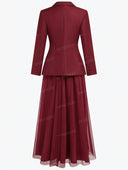 Tailored Blazer & Chiffon Maxi Dress Prom Set
