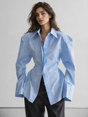 Structured Waist Tailored Button Down Shirt