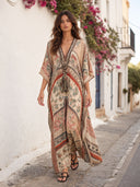 Boho Vintage Print Oversized Kaftan Maxi Dress