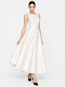 Elegant Sleeveless Leather-Look Midi Dress