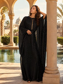 Elegant Gold Dot Print Robe Two-Piece Set
